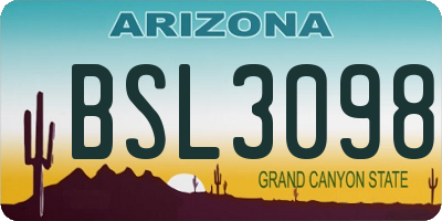 AZ license plate BSL3098