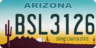 AZ license plate BSL3126