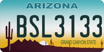 AZ license plate BSL3133