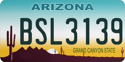 AZ license plate BSL3139