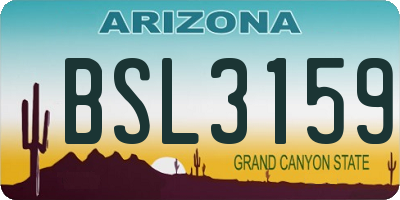 AZ license plate BSL3159
