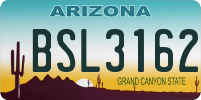 AZ license plate BSL3162