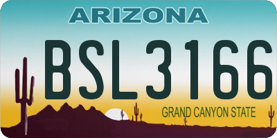 AZ license plate BSL3166