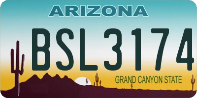 AZ license plate BSL3174