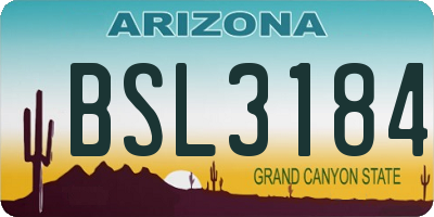 AZ license plate BSL3184