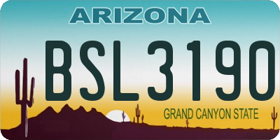 AZ license plate BSL3190