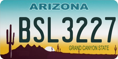 AZ license plate BSL3227