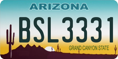 AZ license plate BSL3331