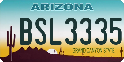AZ license plate BSL3335