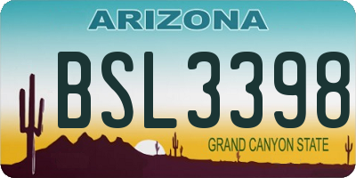 AZ license plate BSL3398