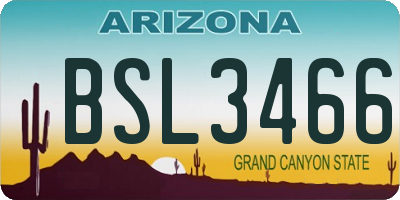 AZ license plate BSL3466