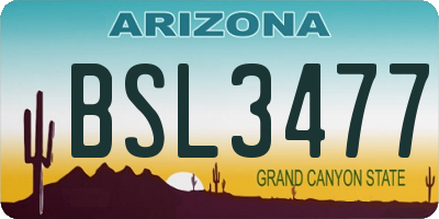 AZ license plate BSL3477