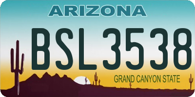 AZ license plate BSL3538