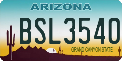 AZ license plate BSL3540