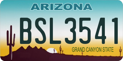 AZ license plate BSL3541