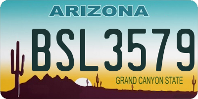 AZ license plate BSL3579