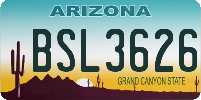 AZ license plate BSL3626