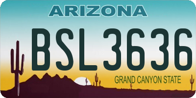 AZ license plate BSL3636