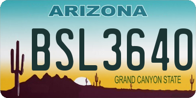 AZ license plate BSL3640