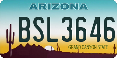 AZ license plate BSL3646