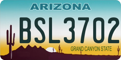 AZ license plate BSL3702