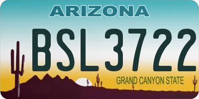AZ license plate BSL3722