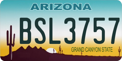 AZ license plate BSL3757