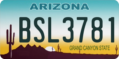 AZ license plate BSL3781