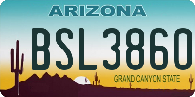 AZ license plate BSL3860