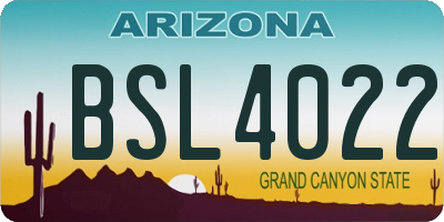 AZ license plate BSL4022