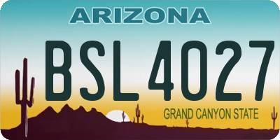 AZ license plate BSL4027
