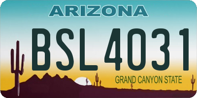 AZ license plate BSL4031