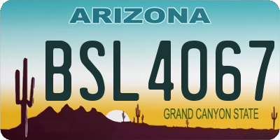 AZ license plate BSL4067