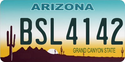 AZ license plate BSL4142