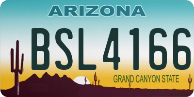 AZ license plate BSL4166