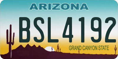 AZ license plate BSL4192