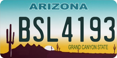 AZ license plate BSL4193