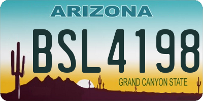 AZ license plate BSL4198