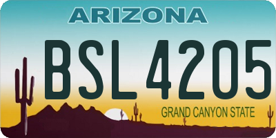 AZ license plate BSL4205