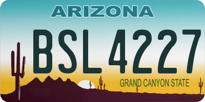 AZ license plate BSL4227