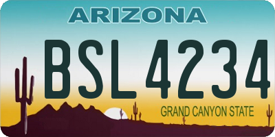 AZ license plate BSL4234