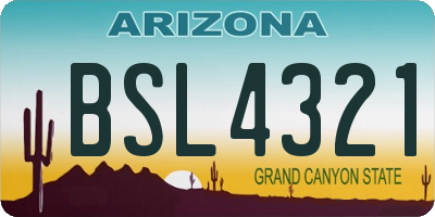 AZ license plate BSL4321