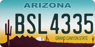 AZ license plate BSL4335