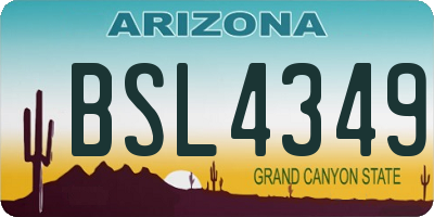AZ license plate BSL4349