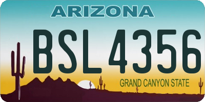 AZ license plate BSL4356