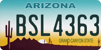 AZ license plate BSL4363