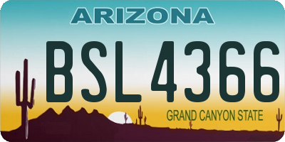 AZ license plate BSL4366