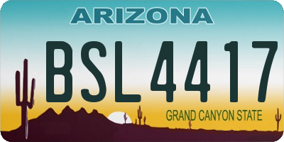 AZ license plate BSL4417