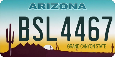 AZ license plate BSL4467