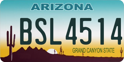 AZ license plate BSL4514